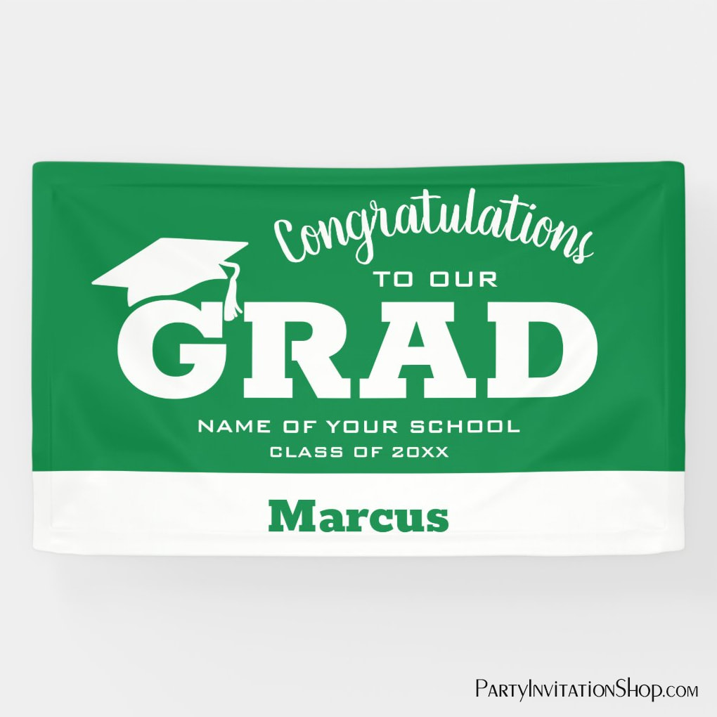 Modern Congratulations Grad Green Banner