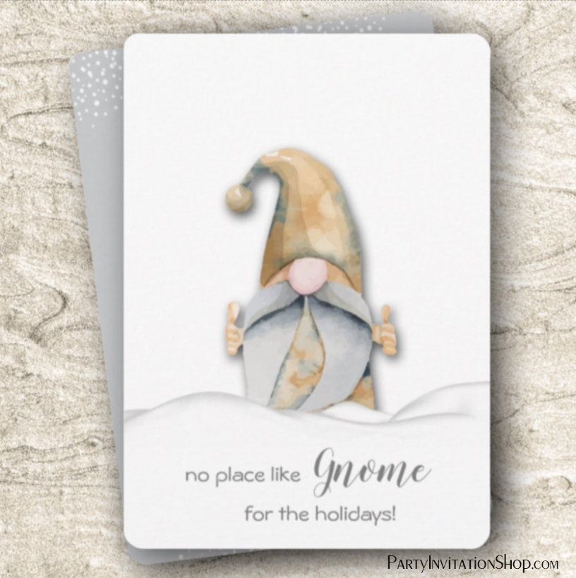 No Place Like Gnome for the Holidays Greeting Cards
