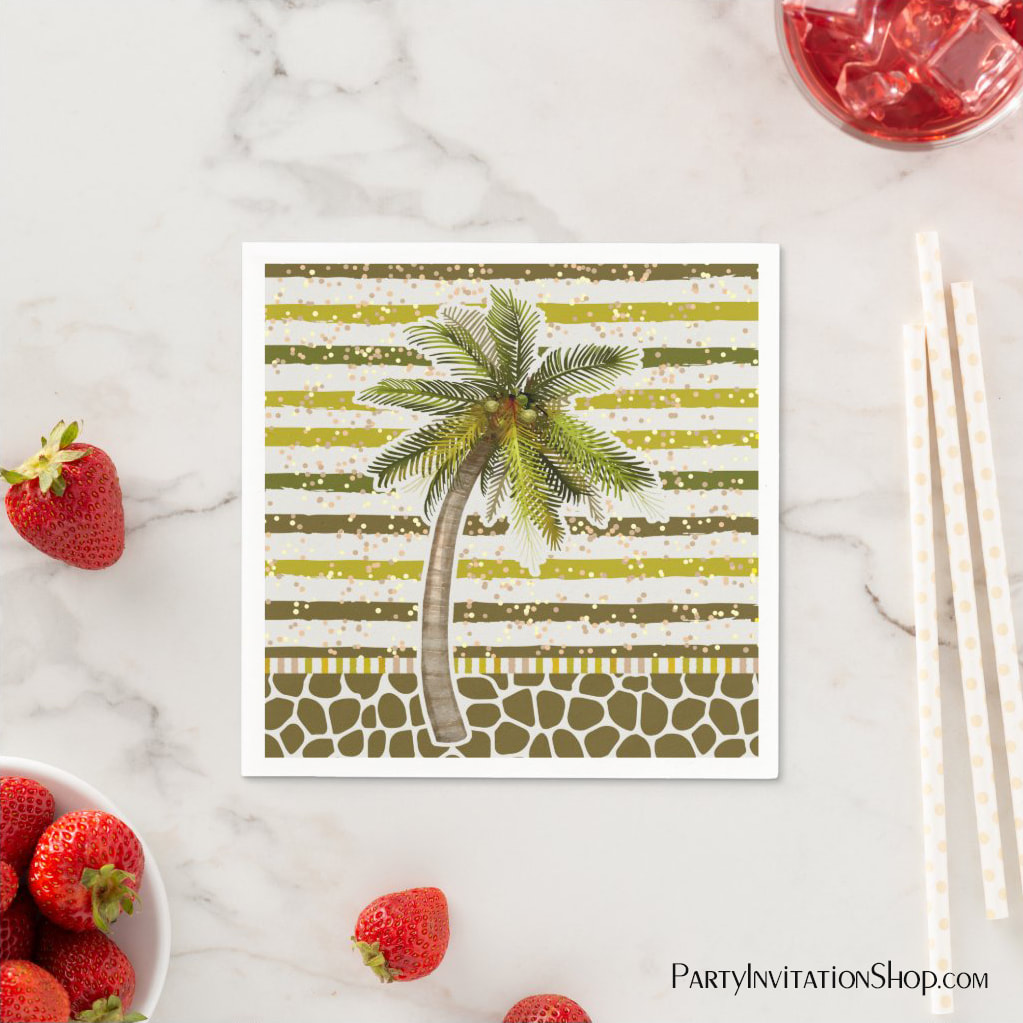 Palm Tree Animal Print Tropical Paper Napkins