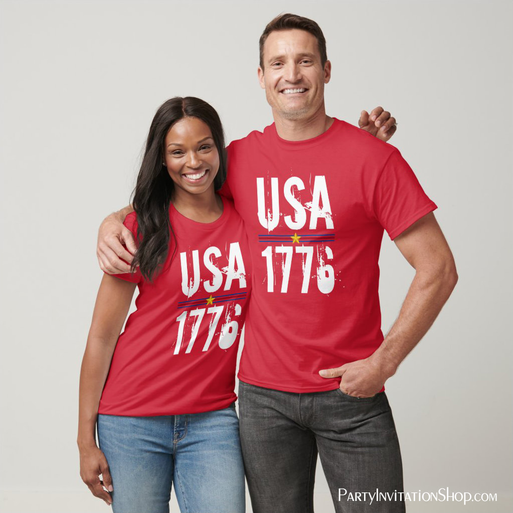 Patriotic USA 1776 Red T-Shirt