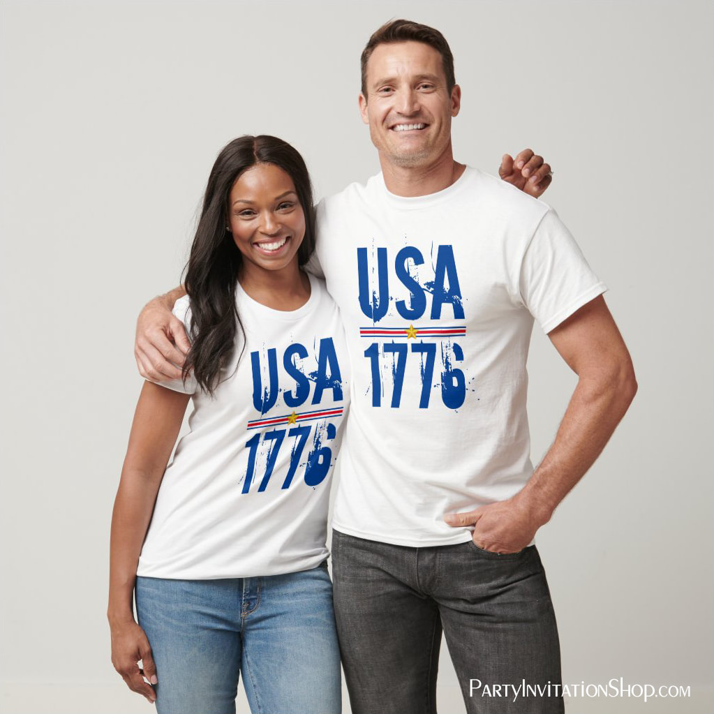 Patriotic USA 1776 White T-Shirt