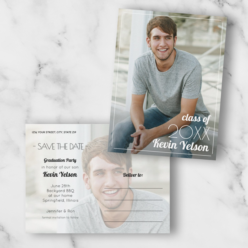 Graduation Photo Save the Date Cards