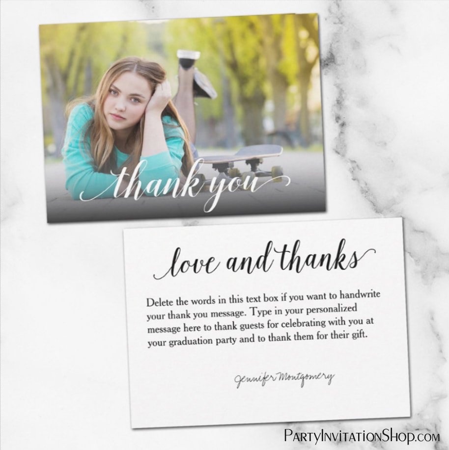 Photo Graduation Thank You Flat Note Cards