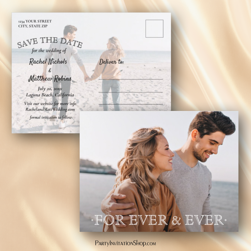 For Ever and Ever Wedding Save the Date Announcement Postcards