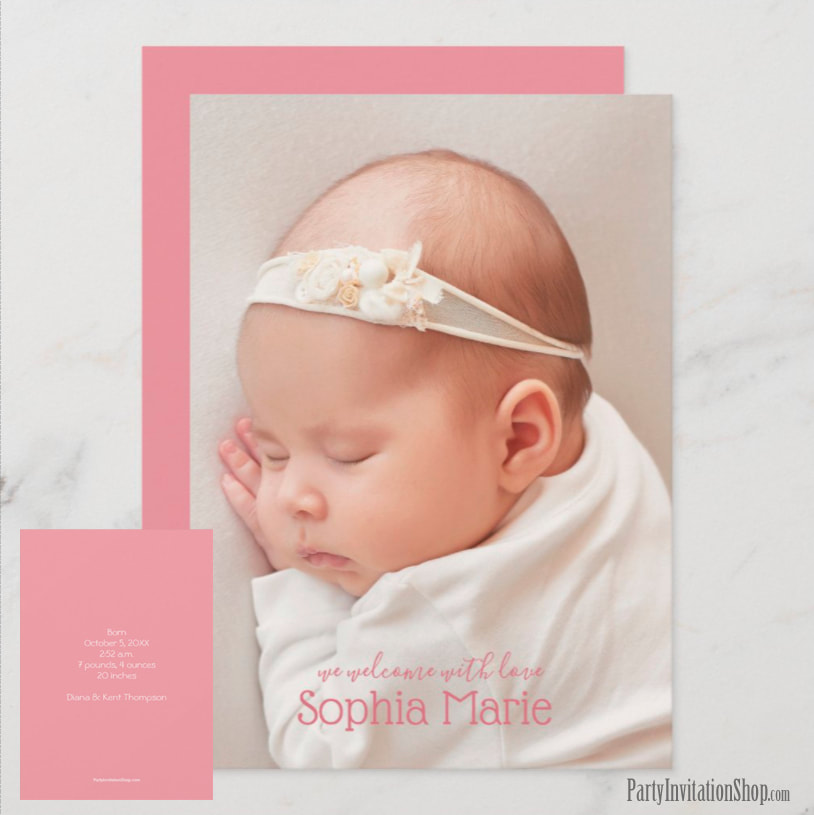 Photo Baby Birth Announcement Cards