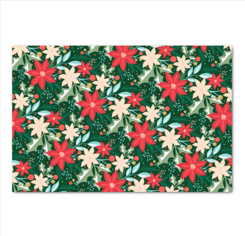 Poinsettia Christmas Holiday Tissue Paper at PartyInvitationShop.com