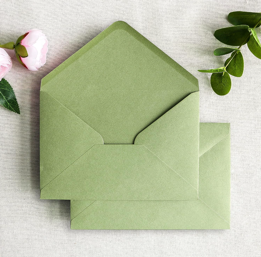 50 Pack A7 Envelopes, Sage Green