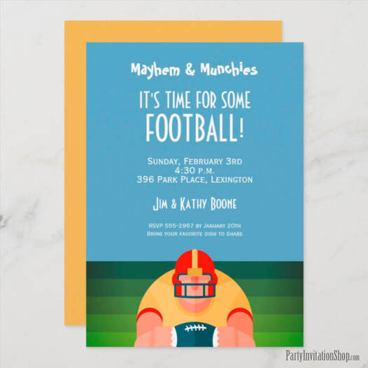 Super Bowl Party Invitations at PartyInvitationShop.com MATCHING party supplies too!