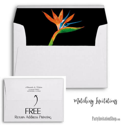 Watercolor Bird of Paradise Lined Envelopes