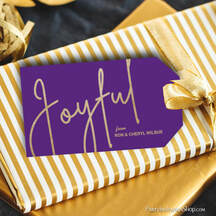 PicJOYFUL Gold Faux Foil Purple Gift Tagsure