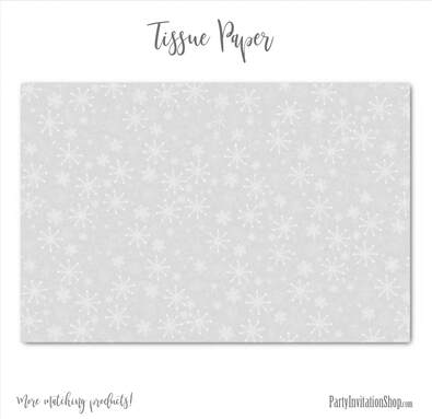 Elegant Snowflake White Ornaments Christmas Holiday Tissue Paper and matching Gift Bag - PartyInvitationShop.com