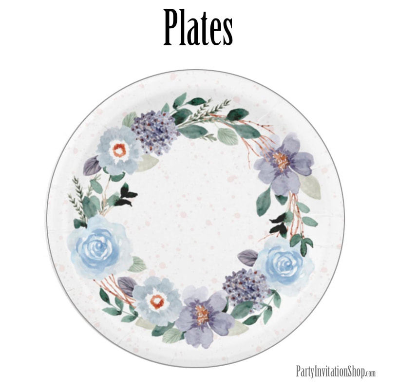 Purple Floral Paper Plates