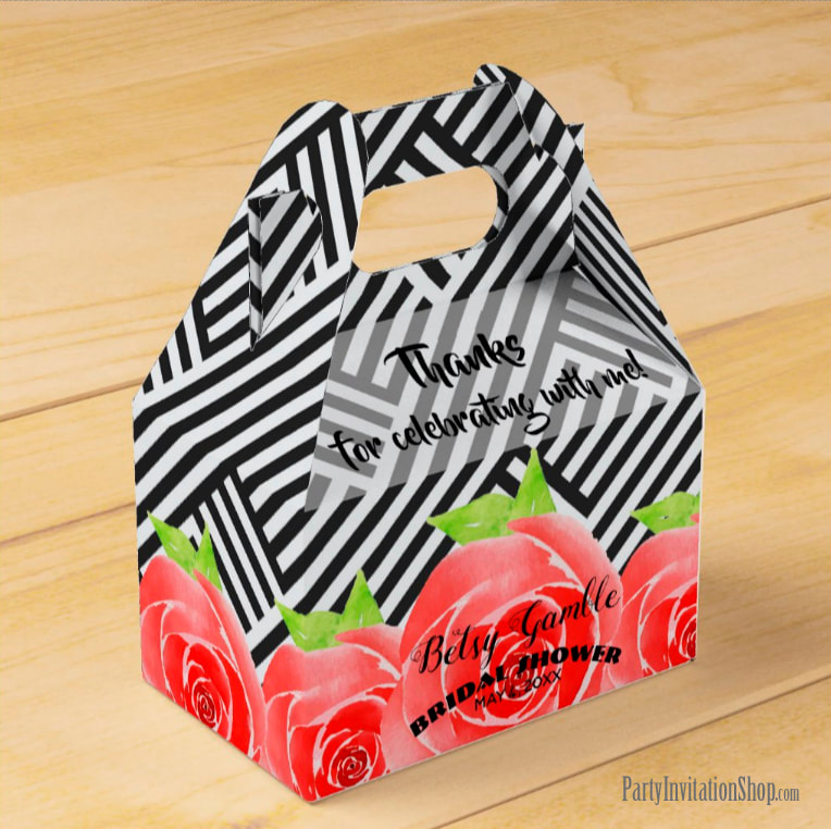 Gable Favor Boxes: Boxed Stripes & Red Roses Kentucky Derby Party Supplies PLUS invitations, favors, and more. 