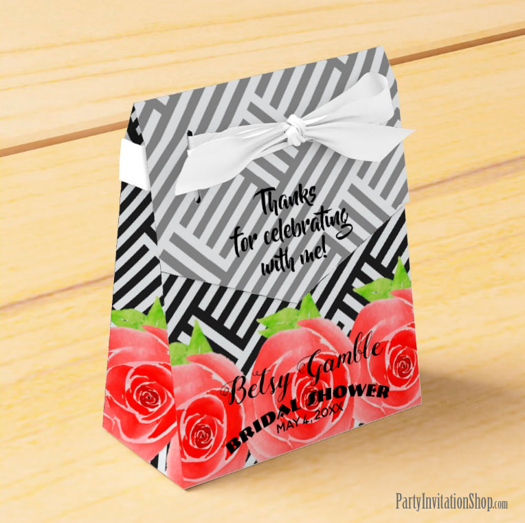 Tent Style Favor Boxes: Boxed Stripes & Red Roses Kentucky Derby Party Supplies PLUS invitations, favors, and more. 