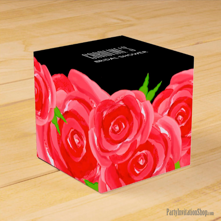 Red Roses Kentucky Derby Party Favor Boxes