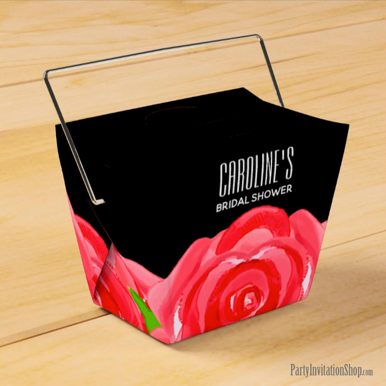 Red Roses Kentucky Derby Party Take Out Style Favor Boxes