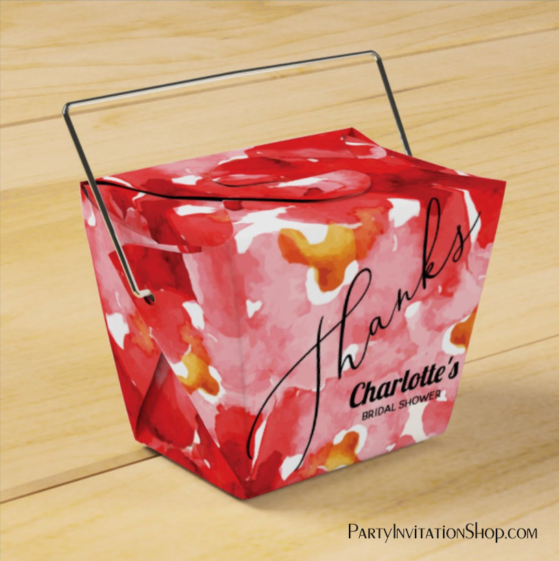 Roses Collage Derby Bridal Shower Takeout Favor Box