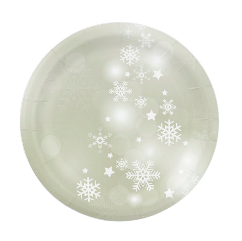 White snowflakes and stars on a beautiful sage green bokeh (blurred lights) background paper plates - matches our winter themed engagement party invitations, birthday invitations and more. White snowflakes and stars on a beautiful sage green bokeh (blurred lights) background paper plates - matches our winter themed engagement party invitations, birthday invitations and more. White snowflakes and stars on a beautiful sage green bokeh (blurred lights) background paper plates - matches our winter themed engagement party invitations, birthday invitations and more. Shop PartyInvitationsShop.com