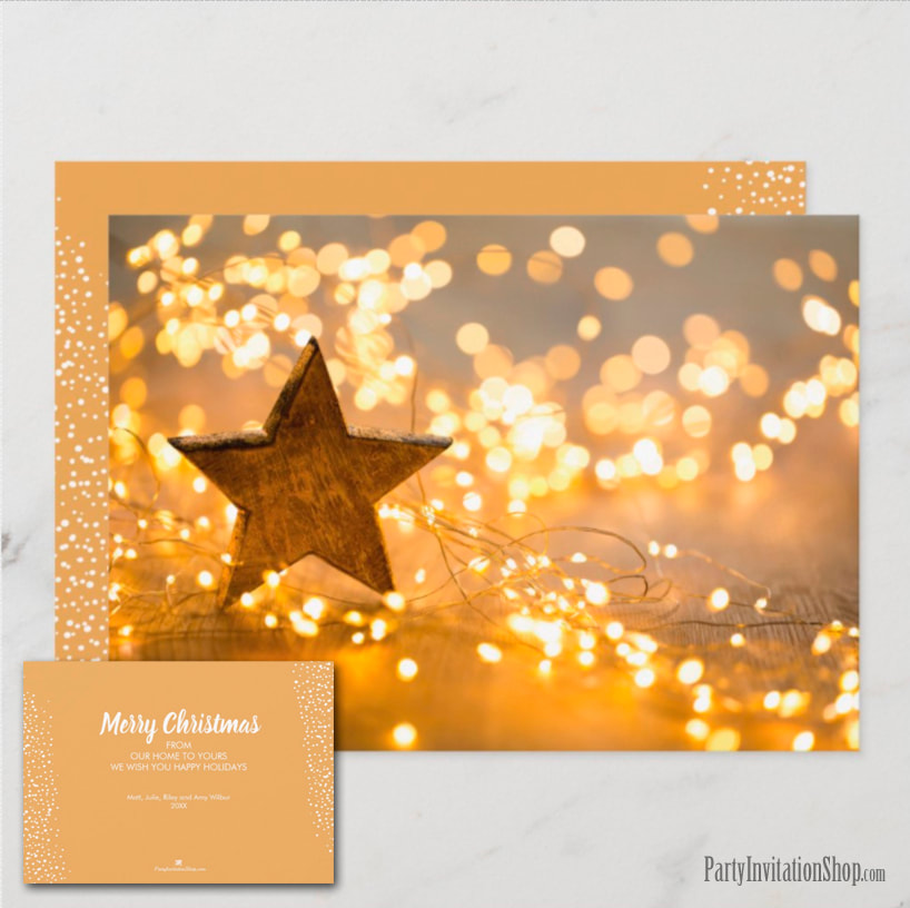 Strand of Lights and Star Christmas Holiday Greeting Cards