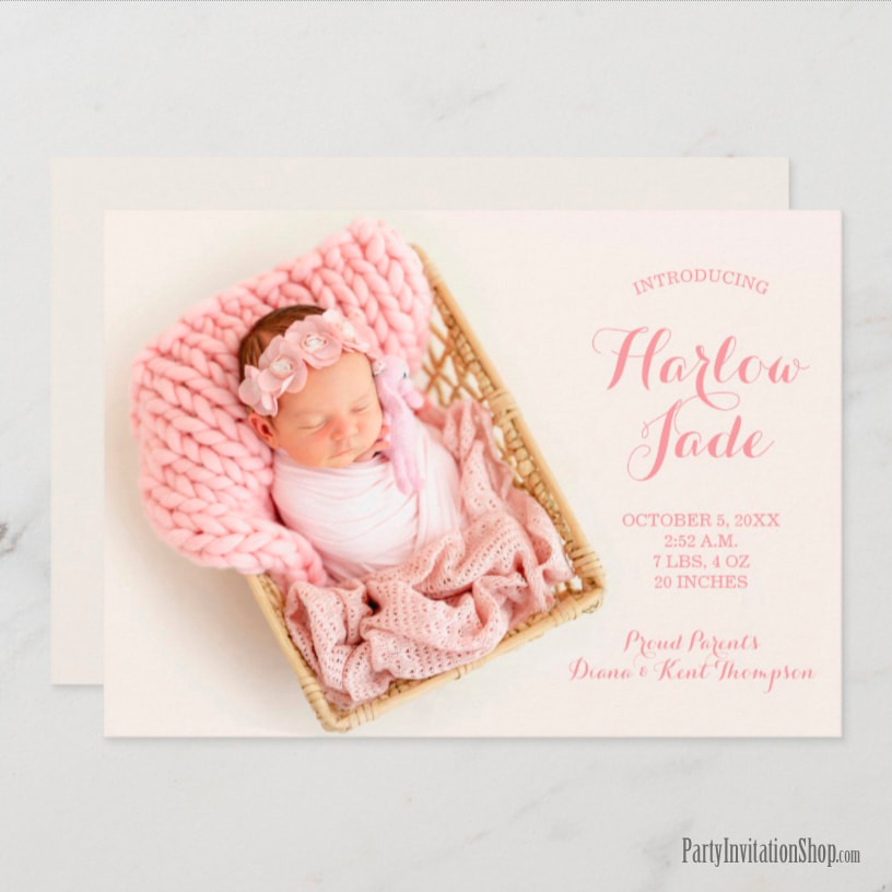 Sweet Baby Photo Birth Announcements