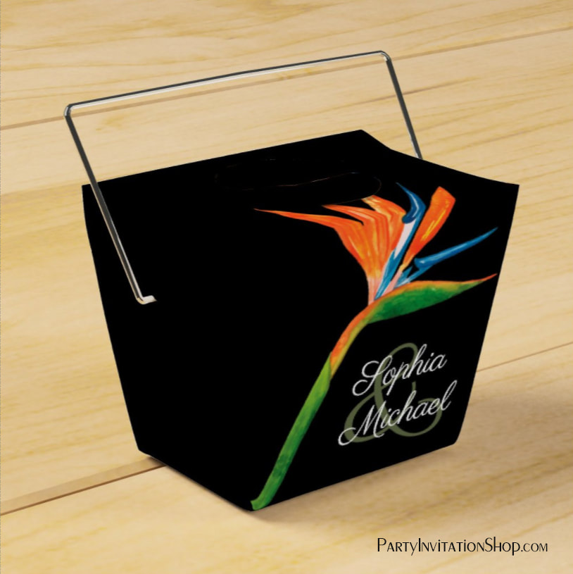 Watercolor Bird of Paradise Favor Boxes