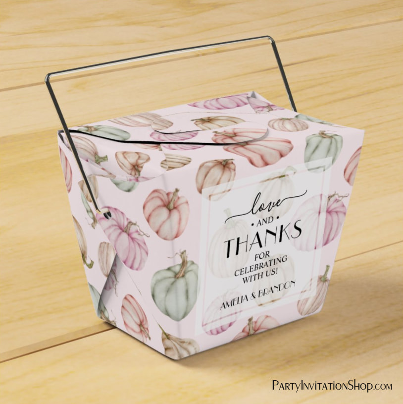 Pastel Pumpkins Pink Girl Baby Shower Favor Box