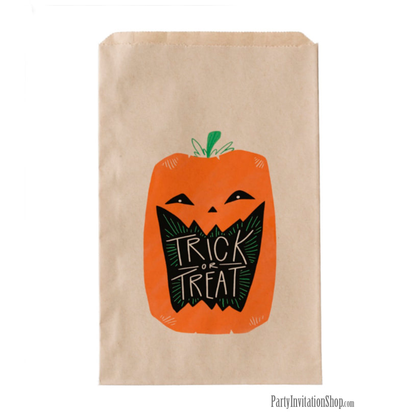 Trick or Treat Pumpkin Halloween Treat Favor Bag