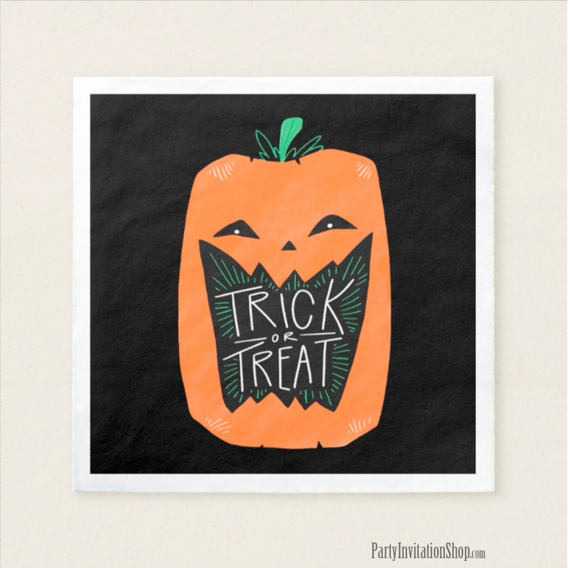 Trick or Treat Pumpkin Halloween Napkins