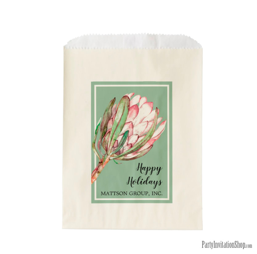 Party Favor Bags Tropical Protea Holiday Collection at PartyInvitationShop.com