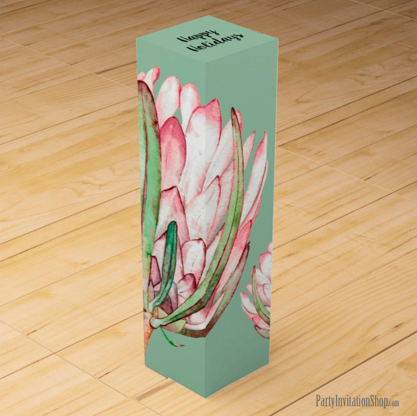 Wine Gift Box Tropical Protea Holiday Collection at PartyInvitationShop.com