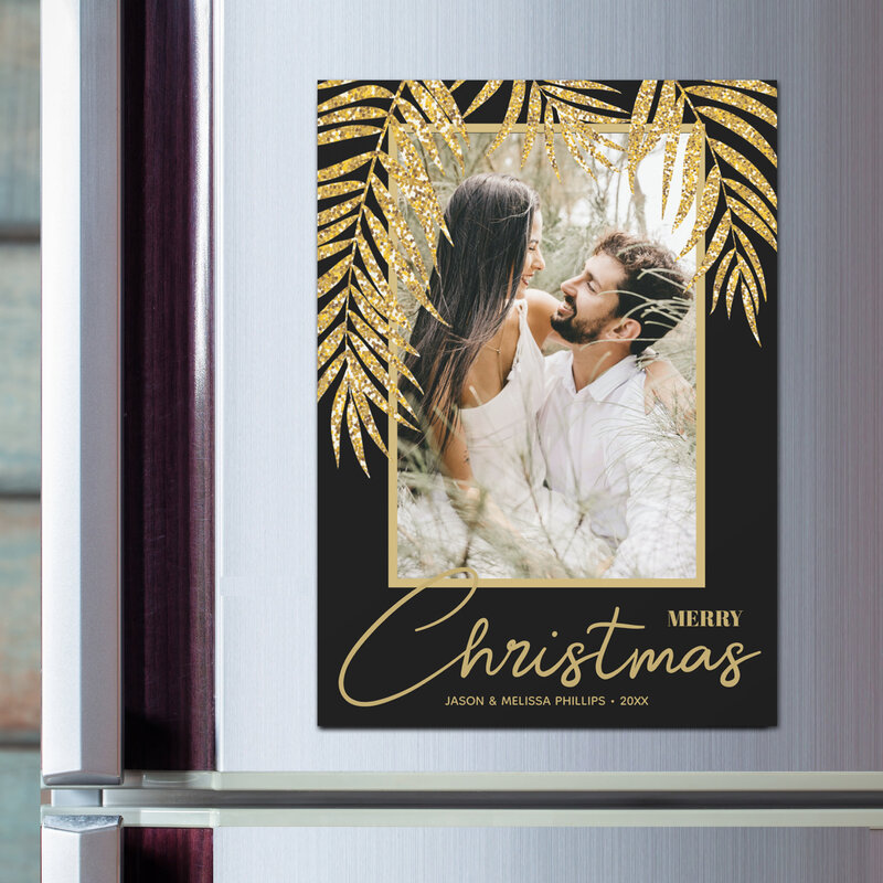 Tropical Christmas Photo Magnetic Cards