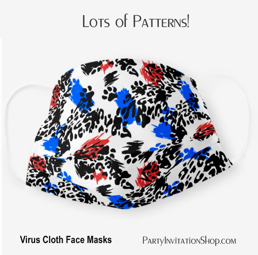 Leopard Spots on Red White and Blue Cloth Face Mask