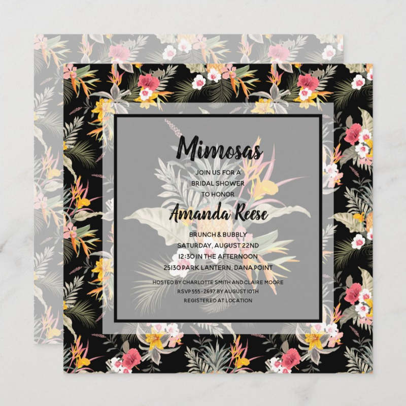 Mimosas Brunch and Bubbly Bridal Shower Invitations