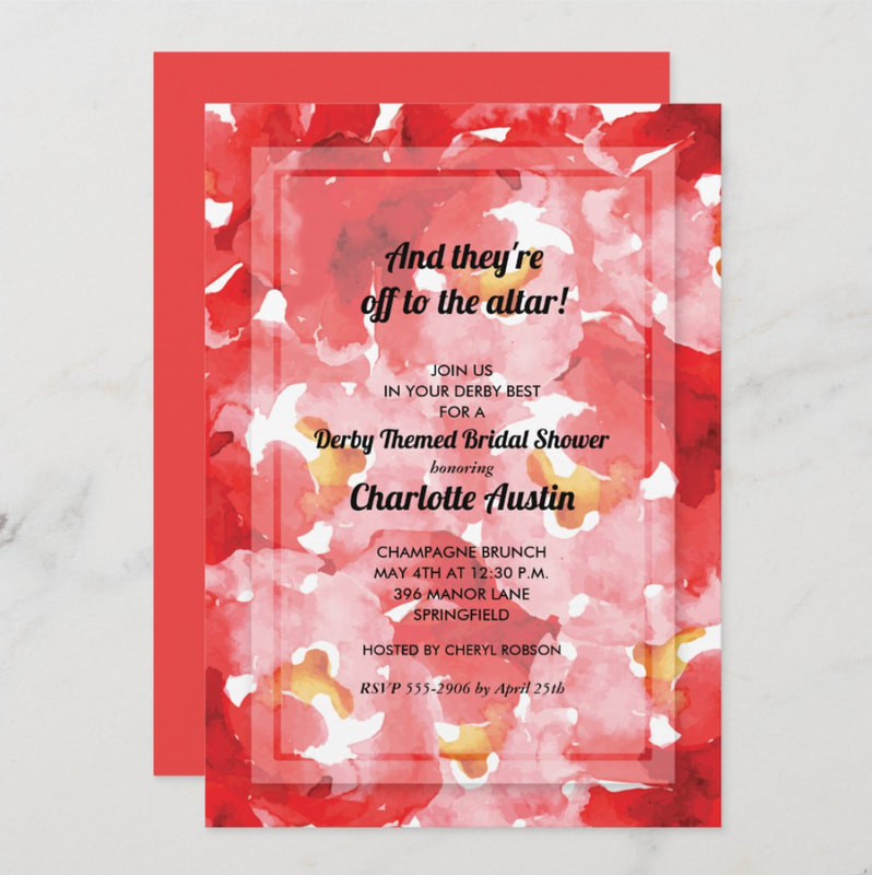 Red Roses Collage Kentucky Derby Invitations