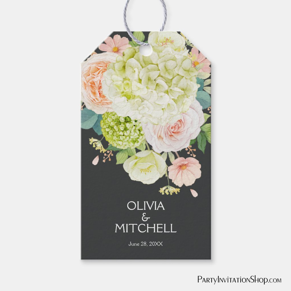 Watercolor Florals Wedding Gift Tags