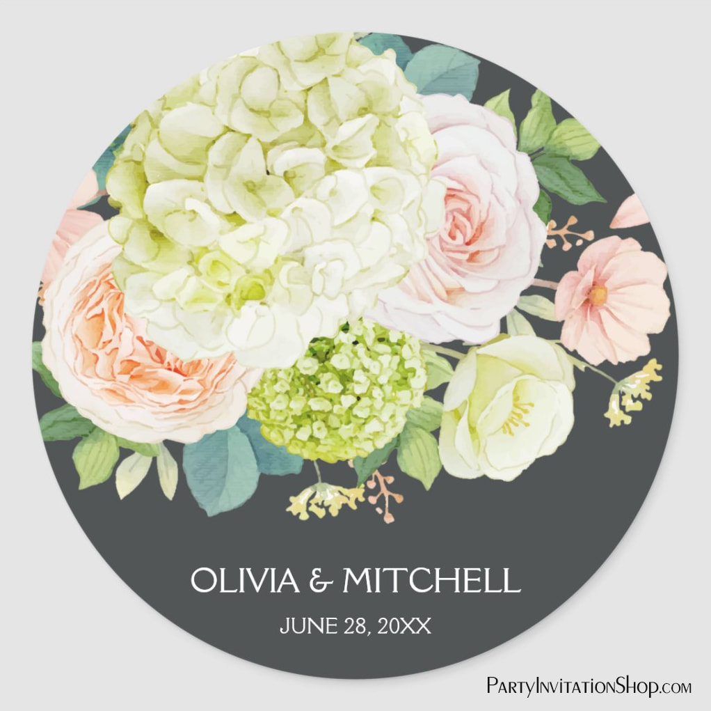 Spring Watercolor Florals Classic Round Sticker
