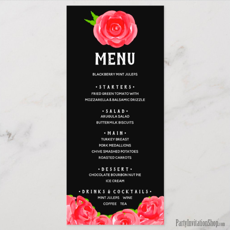 Red Roses Kentucky Derby Party Menus