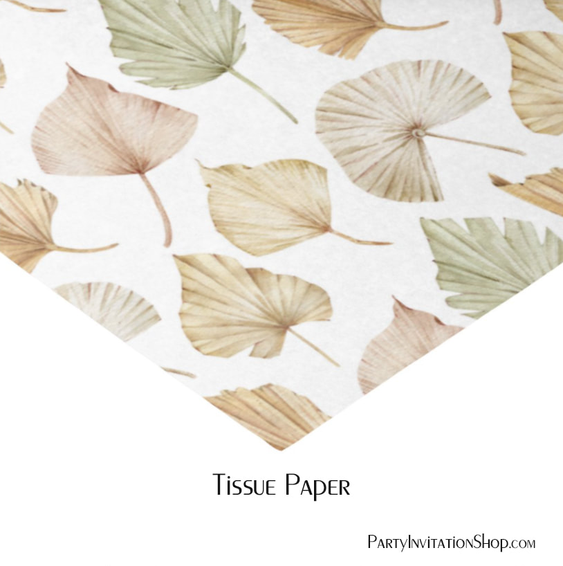 Exotic Watercolor Tropical Palm Leaves Tissue Paper