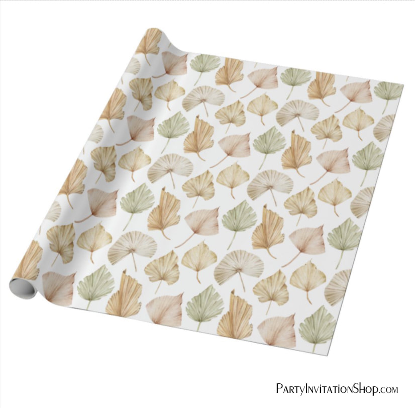 Watercolor Tropical Palm Leaves Wrapping Paper
