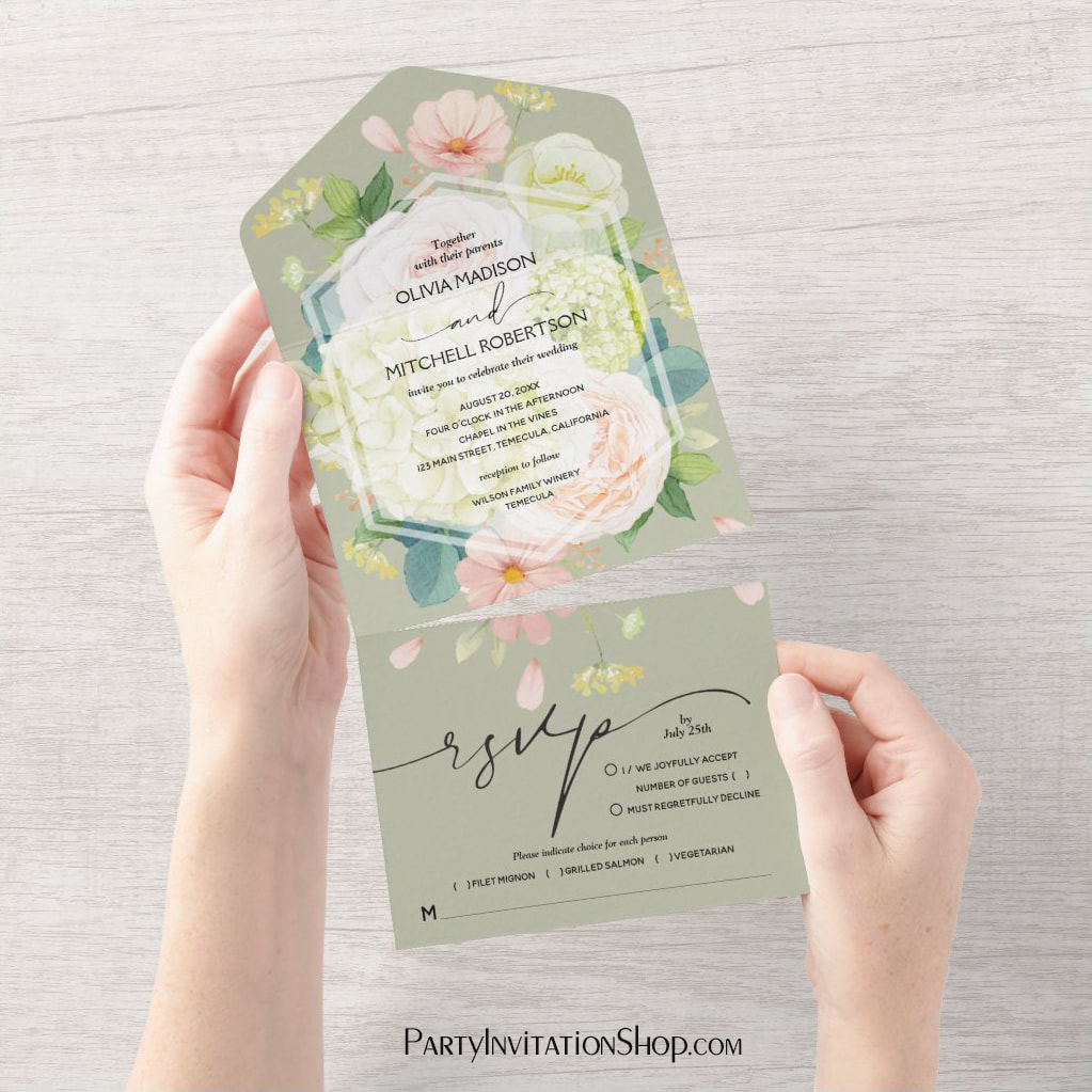 FLORAL ON SAGE GREEN WEDDING COLLECTION