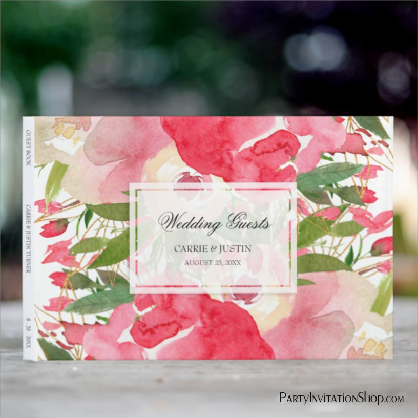 Watercolor Floral Wedding Guest Book