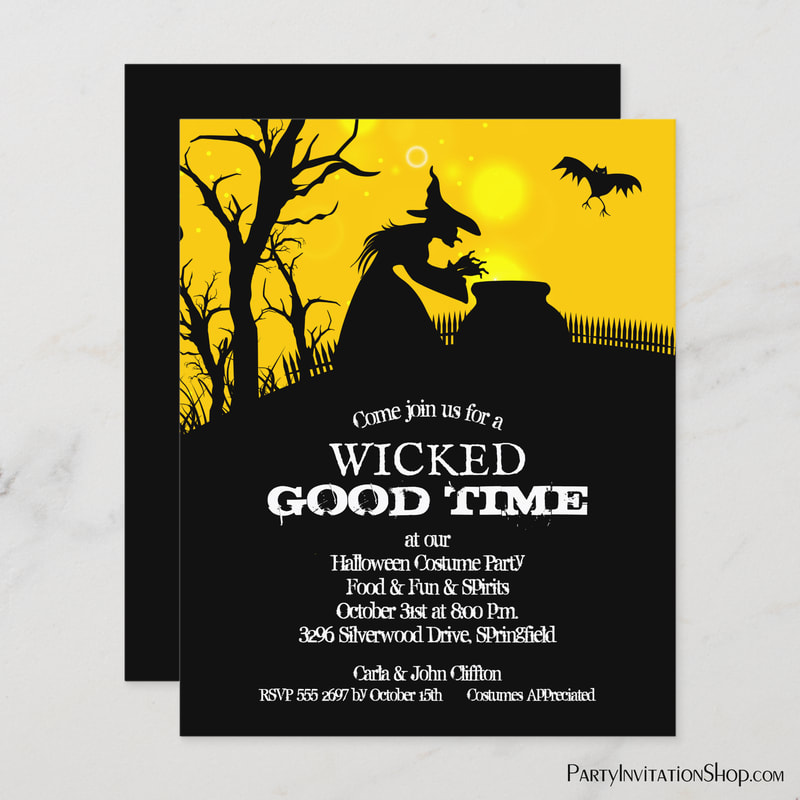 Budget Wicked Witch Halloween Invitations Flyer