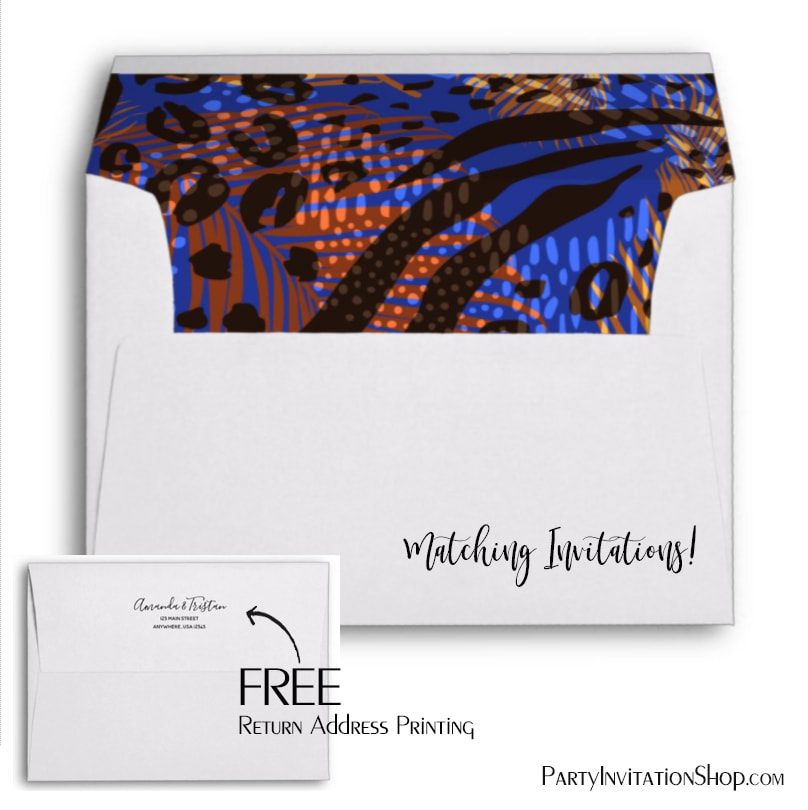 Wild Animal Print Pattern Lined Envelopes
