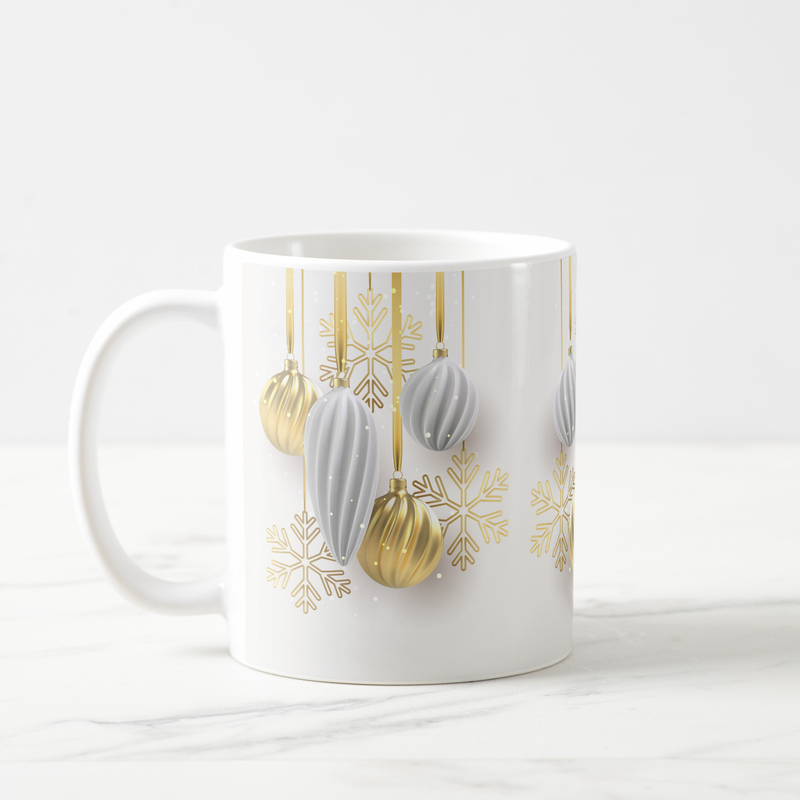 Gold Ornaments Christmas Coffee Mug