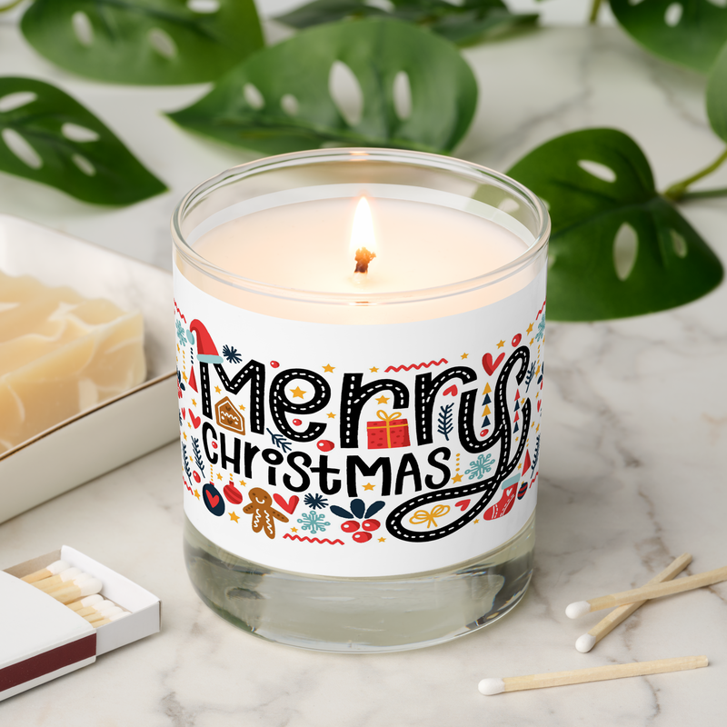 MERRY CHRISTMAS Typography Scented Candle