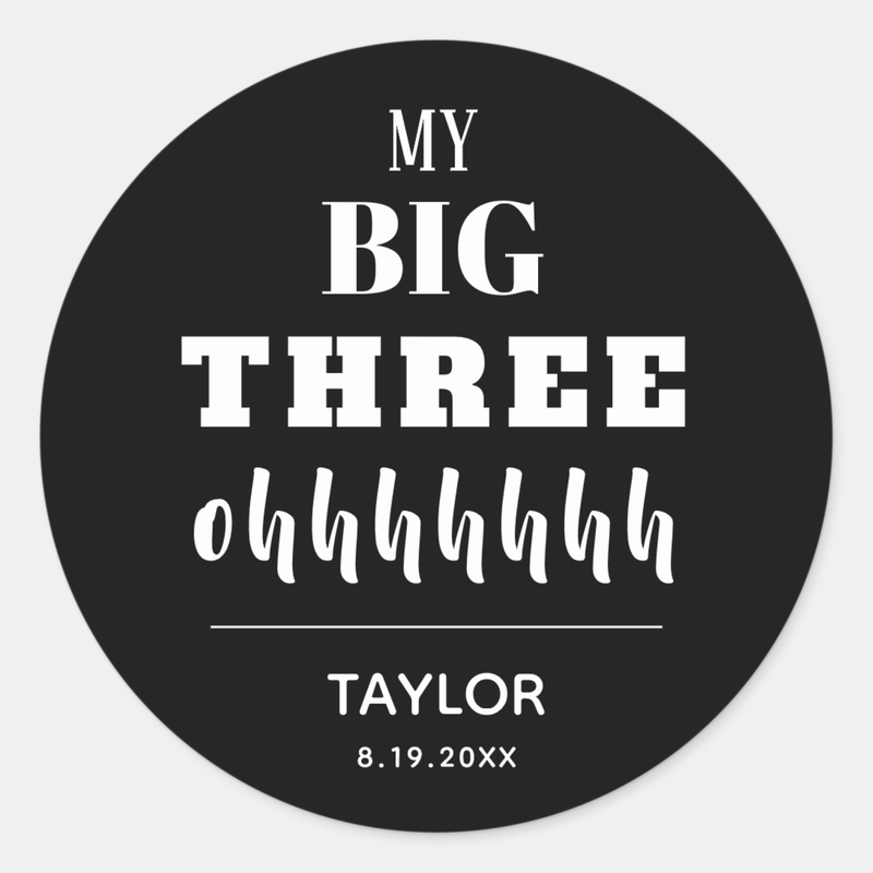 The BIG 30th Birthday Party Favor Classic Round Stickers
