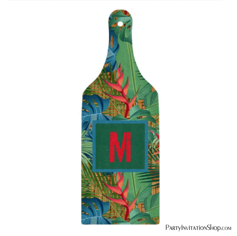 Monogrammed Exotic Tropical Floral Cutting Board