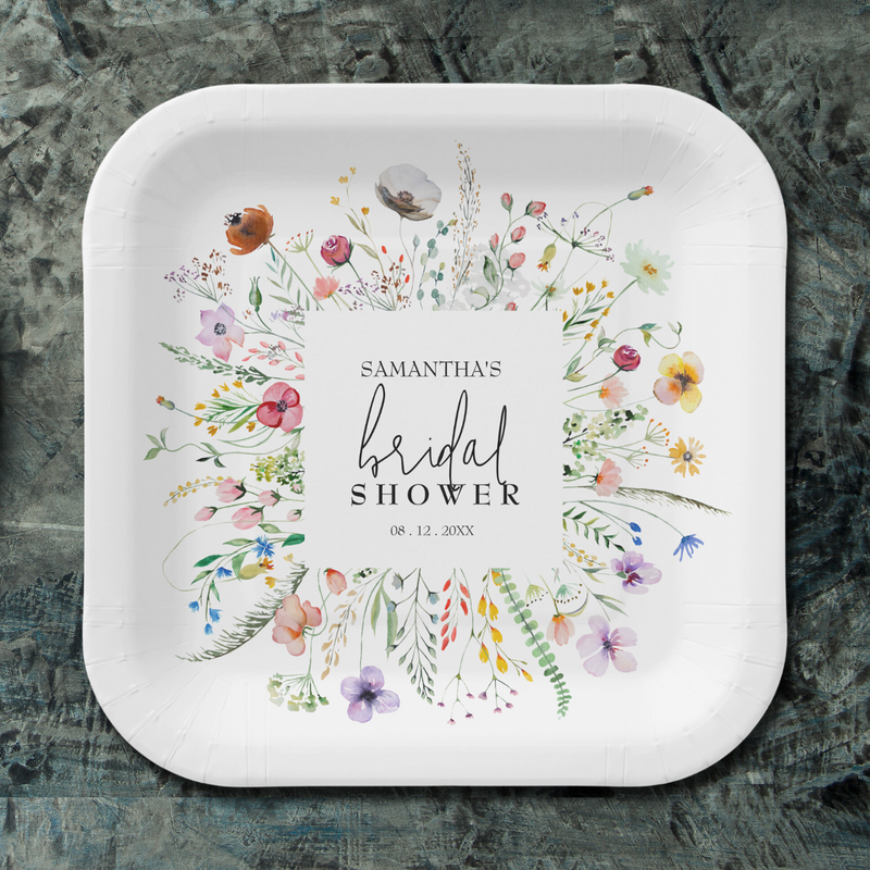 Wildflowers Bridal Shower Paper Plates