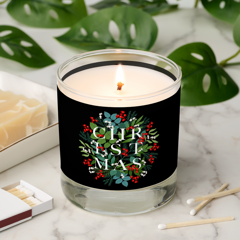 CHRISTMAS Greenery and Berries Scented Candle