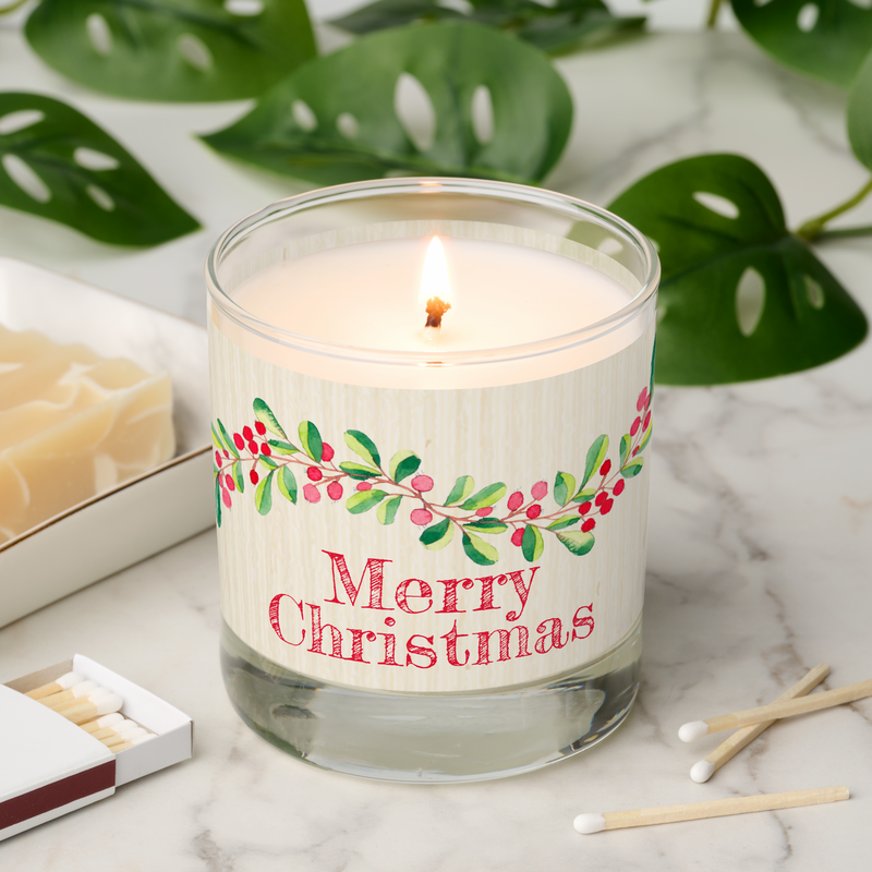 CHRISTMAS Greenery and Berries Scented Candle